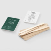 Eenvoudig Elegant Minimaal Groen Wit Trouwprogramm Handwaaier (Niet-gemonteerd)