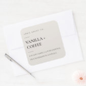 EENVOUDIG ELEGANT MINIMAAL MODERN DUSKY WHITE VIERKANTE STICKER (Envelop)