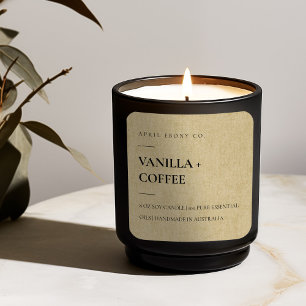 EENVOUDIG ELEGANT MINIMAAL MODERN OCHER LINEN YELL VIERKANTE STICKER