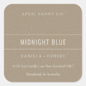 EENVOUDIG ELEGANT MINIMAAL MODERN RUSTIC KRAFT CAN VIERKANTE STICKER (Voorkant)