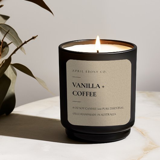 EENVOUDIG ELEGANT MINIMAAL MODERN RUSTIC KRAFT VIERKANTE STICKER