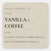 EENVOUDIG ELEGANT MINIMAAL MODERN RUSTIEK BEIGE LI VIERKANTE STICKER (Voorkant)