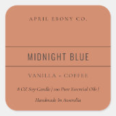 EENVOUDIG ELEGANT MINIMAAL MODERN TERRACOTTA ORANJ VIERKANTE STICKER (Voorkant)