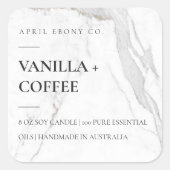 EENVOUDIG ELEGANT MINIMAAL MODERN WITTE GEMARKTE S VIERKANTE STICKER (Voorkant)