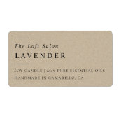 Eenvoudig Elegant Minimaal Rustiek Craft Kaarsenla Etiket (Voorkant)