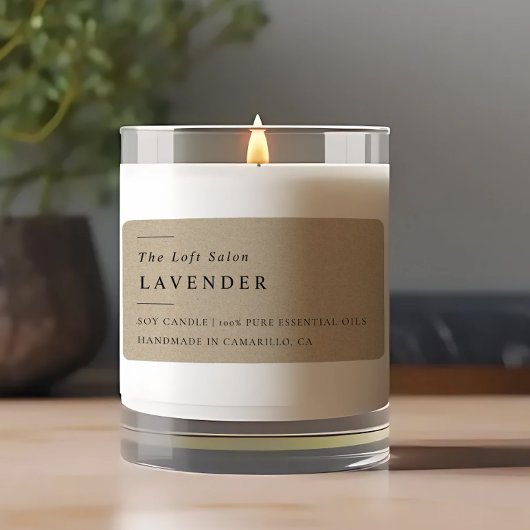 Eenvoudig Elegant Minimaal Rustiek Craft Kaarsenla Etiket