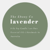 Eenvoudig Elegant Minimaal Rustiek Groene Kaars La Ronde Sticker (Voorkant)