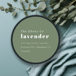 Eenvoudig Elegant Minimaal Rustiek Groene Kaars La Ronde Sticker