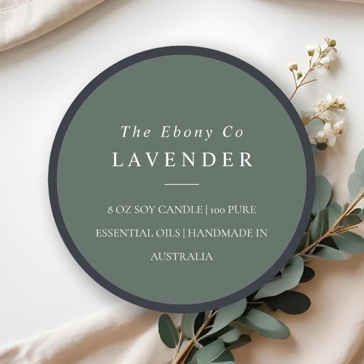 Eenvoudig Elegant Minimaal Rustiek Groene Kaars La Ronde Sticker