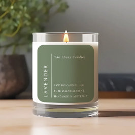 Eenvoudig Elegant Minimaal Rustiek Groene Kaars La Vierkante Sticker