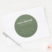 Eenvoudig Elegant Minimaal Rustiek Groene Zeep Lab Ronde Sticker (Envelop)