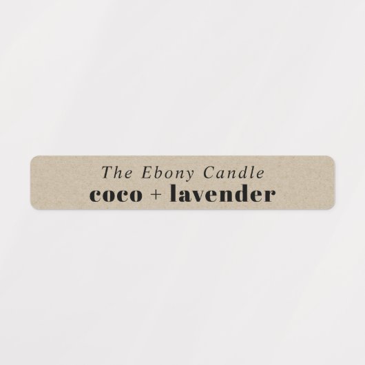 Eenvoudig Elegant Minimaal Rustiek Kraft Kaarsenla Labels (Design 2)