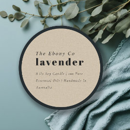 Eenvoudig Elegant Minimaal Rustiek Kraft Kaarsenla Ronde Sticker