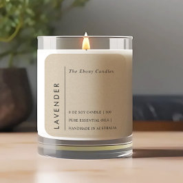 Eenvoudig Elegant Minimaal Rustiek Kraft Kaarsenla Vierkante Sticker