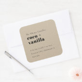 Eenvoudig Elegant Minimaal Rustiek Kraft Kaarsenla Vierkante Sticker (Envelop)