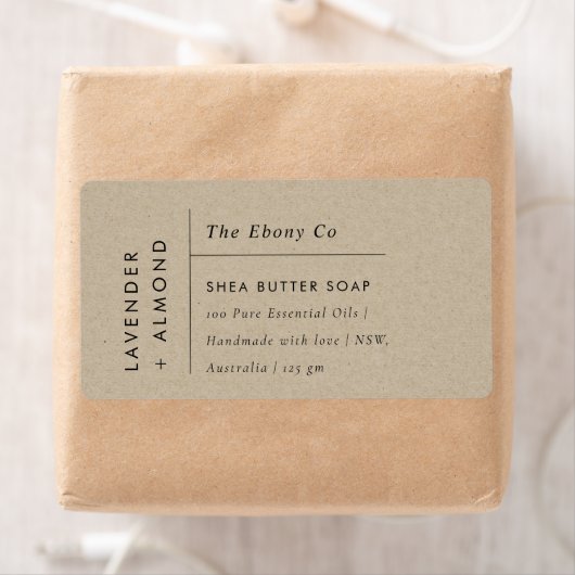 Eenvoudig Elegant Minimaal Rustiek Kraft Zeep Labe Etiket (Insitu)