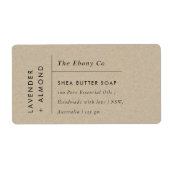 Eenvoudig Elegant Minimaal Rustiek Kraft Zeep Labe Etiket (Voorkant)