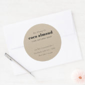 Eenvoudig Elegant Minimaal Rustiek Kraft Zeep Labe Ronde Sticker (Envelop)