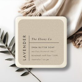 Eenvoudig Elegant Minimaal Rustiek Kraft Zeep Labe Vierkante Sticker
