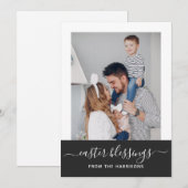 Eenvoudig Elegant Minimaal Script Familie Foto Pas Feestdagenkaart (Voorkant / Achterkant)