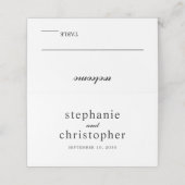 Eenvoudig Elegant Minimaal Script Zwarte Namen Tro Plaatskaartje (Buitenkant ongevouwen)