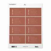 Eenvoudig Elegant Minimaal Terracotta Roest Zeep L Etiket (Full Sheet)