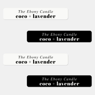 Eenvoudig Elegant Minimaal Zwart & Wit Kaarsetiket Labels