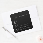 Eenvoudig Elegant Minimaal Zwart & Wit Kaarsetiket Vierkante Sticker (Envelop)