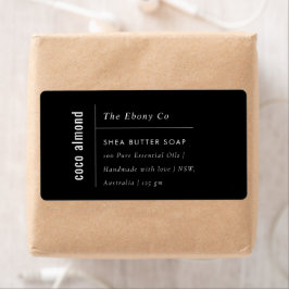 Eenvoudig Elegant Minimaal Zwart & Wit Zeep Label