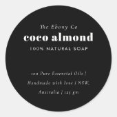 Eenvoudig Elegant Minimaal Zwart & Wit Zeep Label (Voorkant)