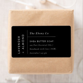 Eenvoudig Elegant Minimaal Zwart & Wit Zeep Label