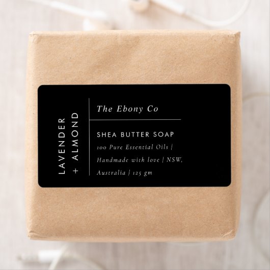 Eenvoudig Elegant Minimaal Zwart & Wit Zeep Label (Insitu)