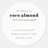 Eenvoudig Elegant Minimaal Zwart & Wit Zeep Label (Voorkant)