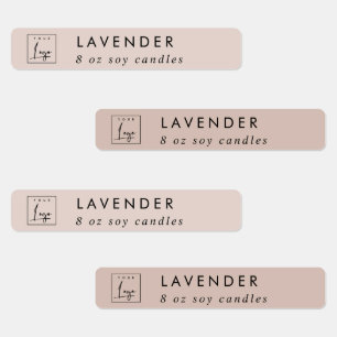 Eenvoudig Elegant Minimal Blush Logo kaars label