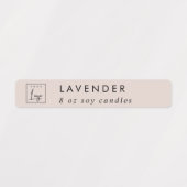 Eenvoudig Elegant Minimal Blush Logo kaars label (Design 1)