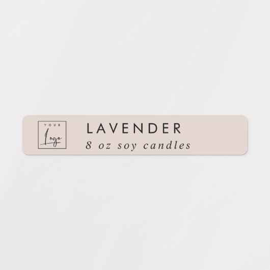 Eenvoudig Elegant Minimal Blush Logo kaars label (Design 1)