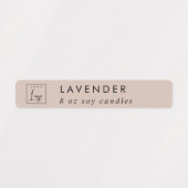 Eenvoudig Elegant Minimal Blush Logo kaars label (Design 2)