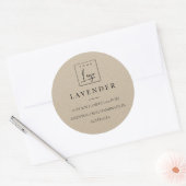 Eenvoudig Elegant Minimal Kraft Logo Kaarsetiket Ronde Sticker (Envelop)