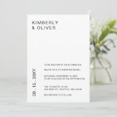 Eenvoudig Elegant Minimal Modern Black Wedding Kaart (Staand voorkant)