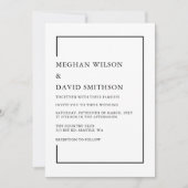 Eenvoudig Elegant Minimal Modern Black Wedding Kaart (Voorkant)