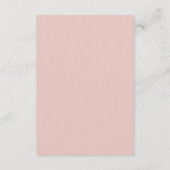 Eenvoudig Elegant Minimal Modern Blush Wedding Informatiekaartje (Achterkant)