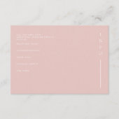 Eenvoudig Elegant Minimal Modern Blush Wedding Informatiekaartje (Voorkant)
