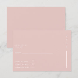 Eenvoudig Elegant Minimal Modern Blush Wedding RSVP Kaartje
