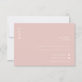 Eenvoudig Elegant Minimal Modern Blush Wedding RSVP Kaartje