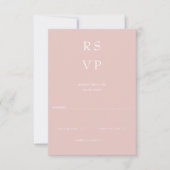 Eenvoudig Elegant Minimal Modern Blush Wedding RSVP Kaartje (Voorkant)
