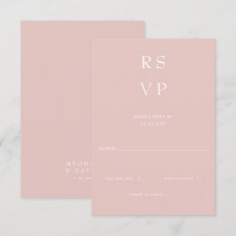 Eenvoudig Elegant Minimal Modern Blush Wedding RSVP Kaartje