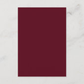 Eenvoudig Elegant Minimal Modern Burgundy Wedding Informatiekaartje (Achterkant)