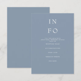 Eenvoudig Elegant Minimal Modern Dusty Blue Weddin Informatiekaartje