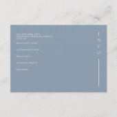 Eenvoudig Elegant Minimal Modern Dusty Blue Weddin Informatiekaartje (Voorkant)