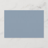 Eenvoudig Elegant Minimal Modern Dusty Blue Weddin Informatiekaartje (Achterkant)